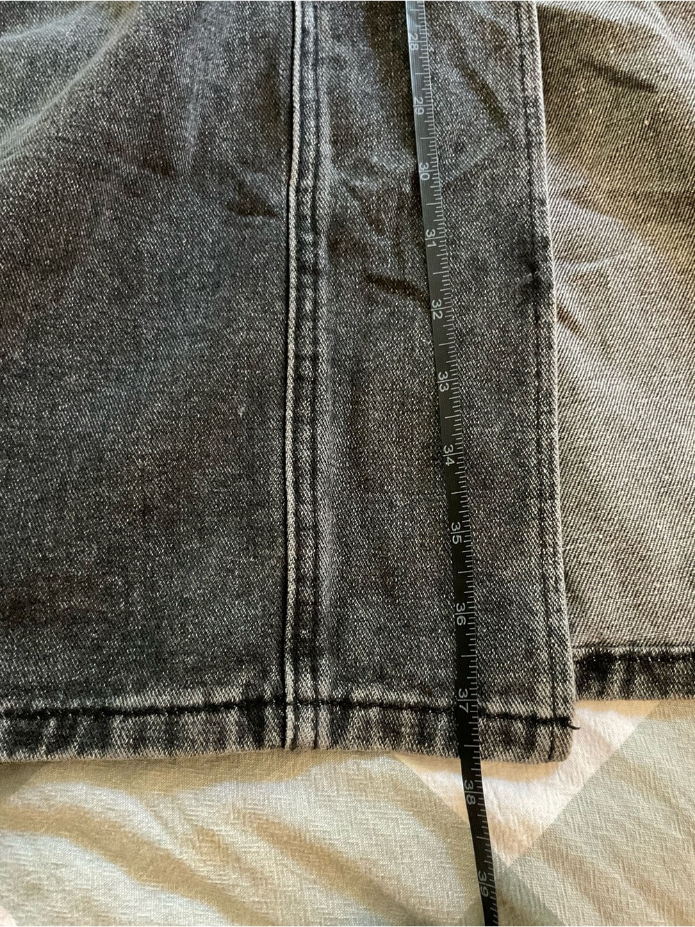 Women’s Gray Washed Denim Jean Skirt with Front Slit - NWT - Picture 7 of 9